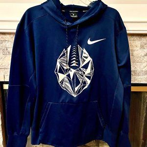 Nike Dri-Fit Pullover Football Men's Hoodie in Navy Blue- Size Large